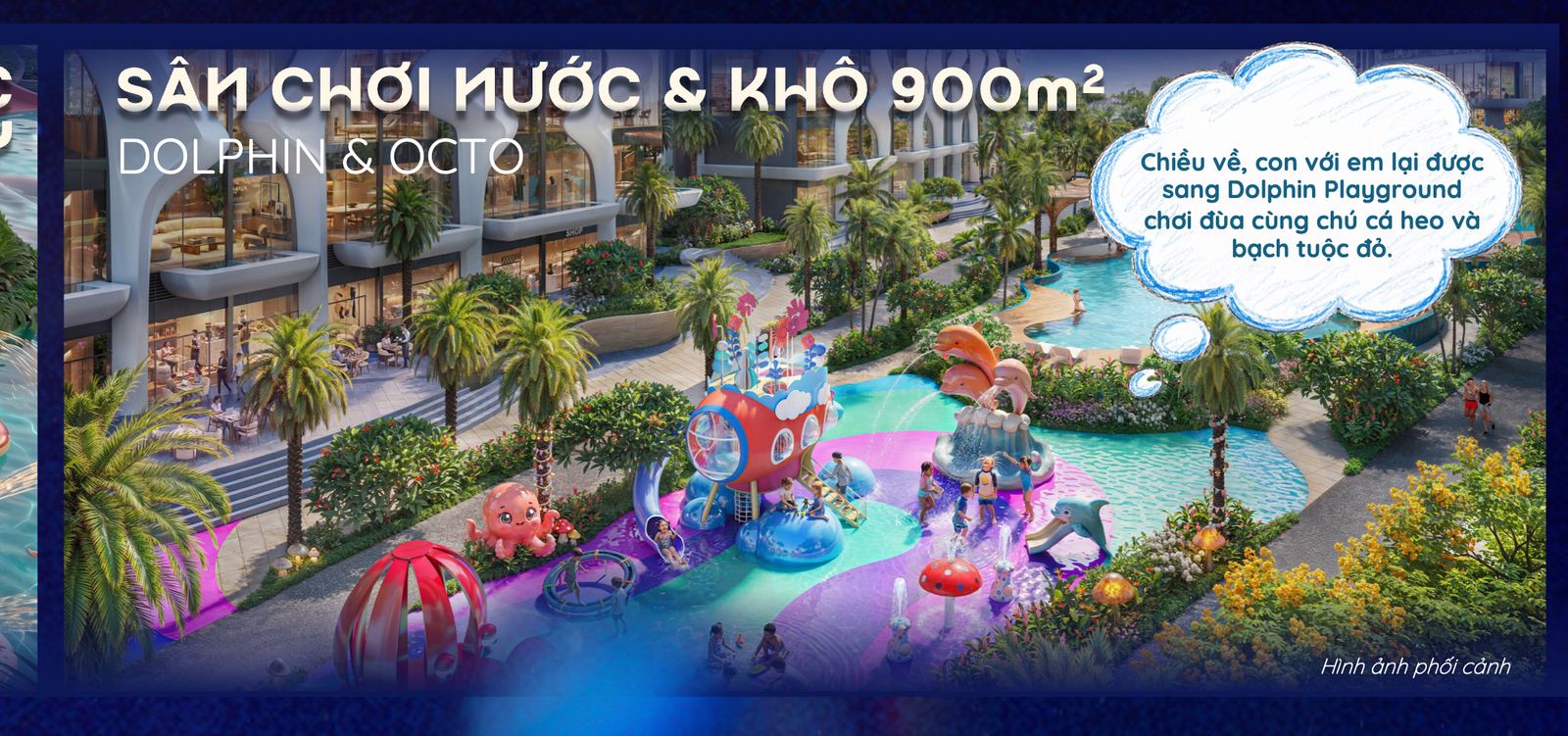 Sân chơi nước và khô 900m2 Qtopia