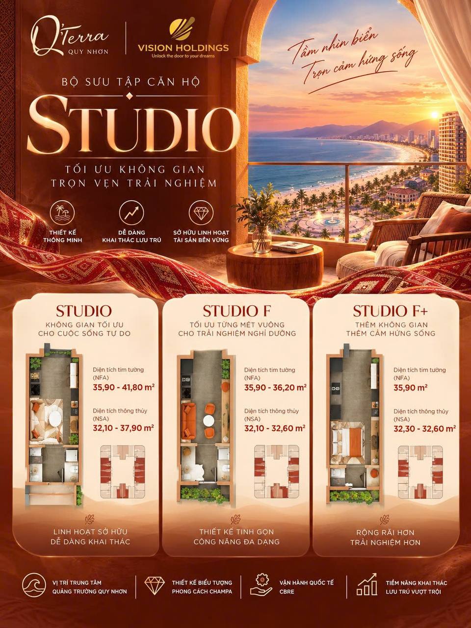 Studio hay 2 phòng ngủ: chọn căn hộ biển Quy Nhơn thế nào cho đúng